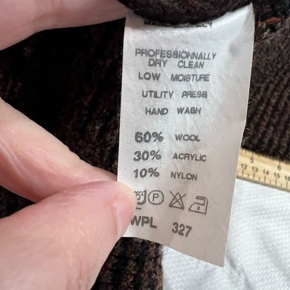 Hart Schaffner Marx Brown V Neck Wool Blend Sweater Sz XL Men - Picture 8 of 8